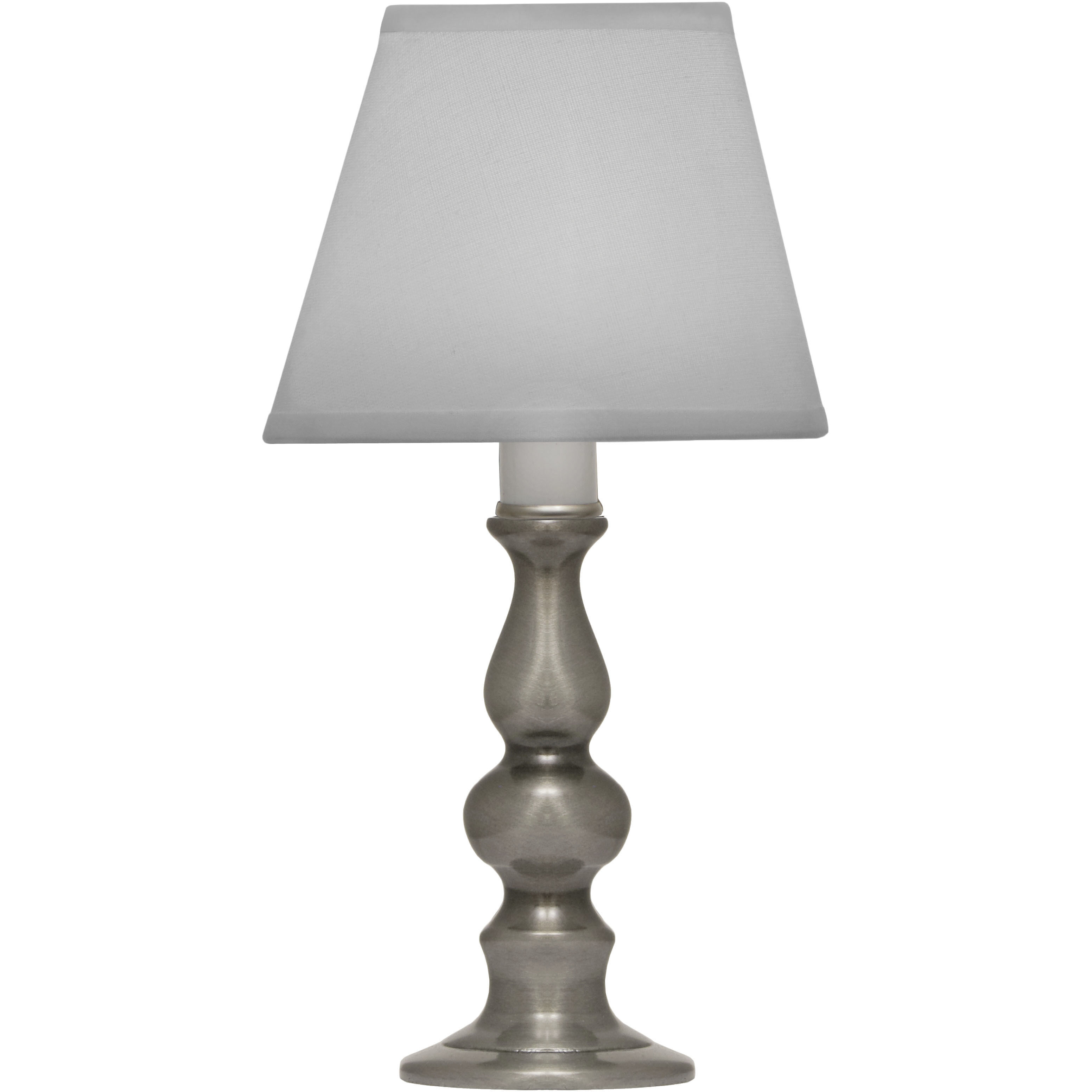 Ellie 9.5 inch Antique Nickel Candle Lamp Portable Light